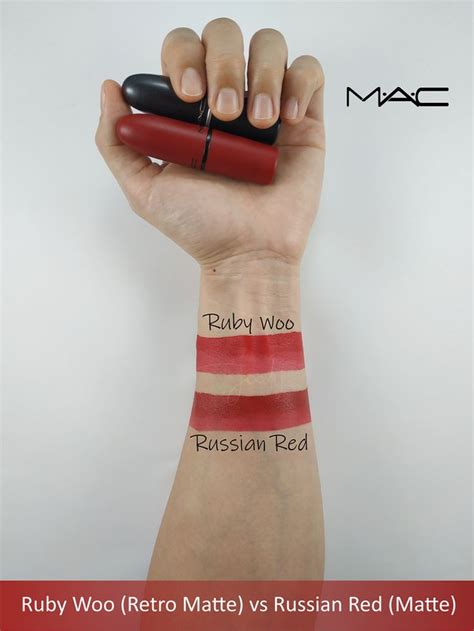 ruby woo vs russian red mac